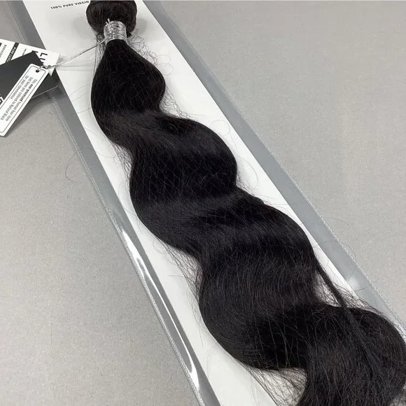 Natural Body 20” Natural Black 100% Pure Virgin Human Hair Extensions - Picture 2 of 7